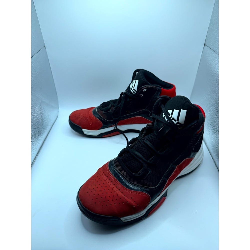 Adidas Amplify D69416 Men's 8.5 Sneakers Red Black Leather Basketball Shoes